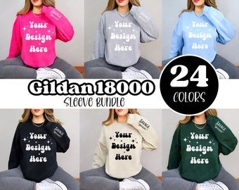 Gildan 18000 Sleeve Mockup Bundle | Sweatshirt Mockup | Mockup Bundle | Gildan Sleeve Mockup | Model Mockup | Sweatshirt Mockup Bundle