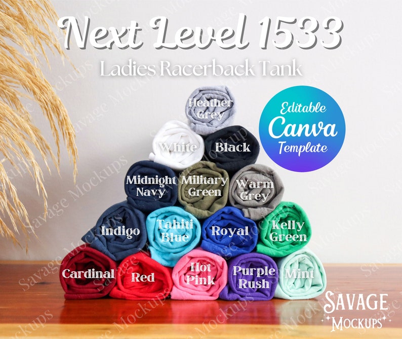 Next Level 1533 Kleurenkaart | Mockup kleurenkaart | Mockup van het volgende niveau | Printify-kleurenkaart afbeelding 1