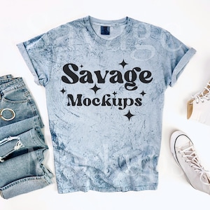 Ocean Color Blast Mockup | Color Blast 1745 Mockup | Trendy Flat Lay Mockup | Ocean Comfort Colors Shirt Mockup | Blue Shirt Mockup