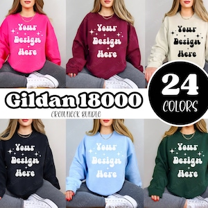 Gildan 18000 Mockup Bundle | Sweatshirt Mockup | Mockup Bundle | Gildan 18000 Mockup | Model Mockup | Sweatshirt Mockup Bundle