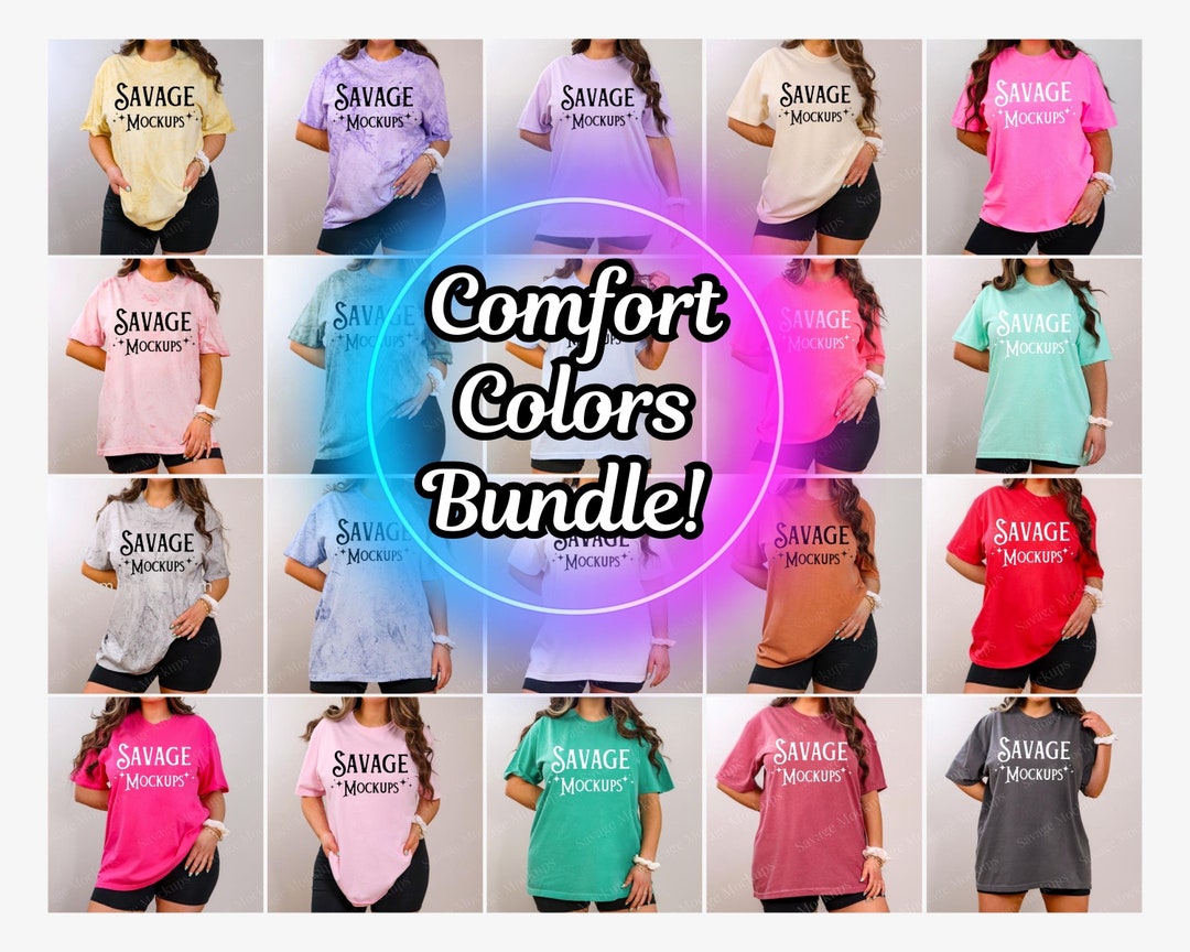 Comfort Colors Bundle Mockup Bundle Comfort Colors Mockup Tshirt Mockup ...