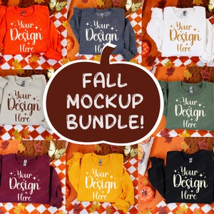 Fall Gildan 18000 Bundle | Sweatshirt Mockup | Bundle Mockup | Flat Lay Mockup | Fall Mockup | Halloween Mockup