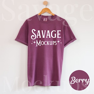 Comfort Colors Berry Mockup | C1717 Mockup | Hanging Shirt Mockup | Flat Lay Mockup | Berry Shirt Mockup | Unisex Shirt Mockup