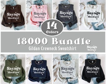Gildan 18000 Mockup Bundle | Gildan Mockup Bundle | Gildan 18000 Mockup | Folded Sweatshirt Mockup | Trendy Aesthetic Flat Lay Mockup