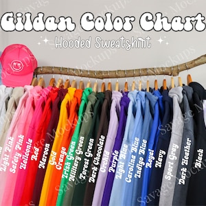 Gildan 18500 Color Chart | Editable Color Chart Mockup | Hoodie Color Chart | Trendy Mockup | Sweatshirt Mockup | Group Shirt Mockup