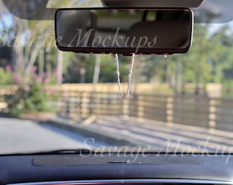 Car Charm Mockup | Car Freshie Mockup | Rearview Mirror Mockup
