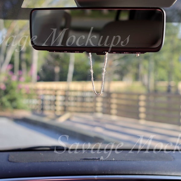 Car Charm Mockup | Car Freshie Mockup | Rearview Mirror Mockup