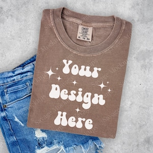 Espresso Comfort Colors Mockup | Espresso 1717 Mockup | Folded Shirt Mockup | Flat Lay Mockup | Brown Shirt Mockup | Unisex Shirt Mockup