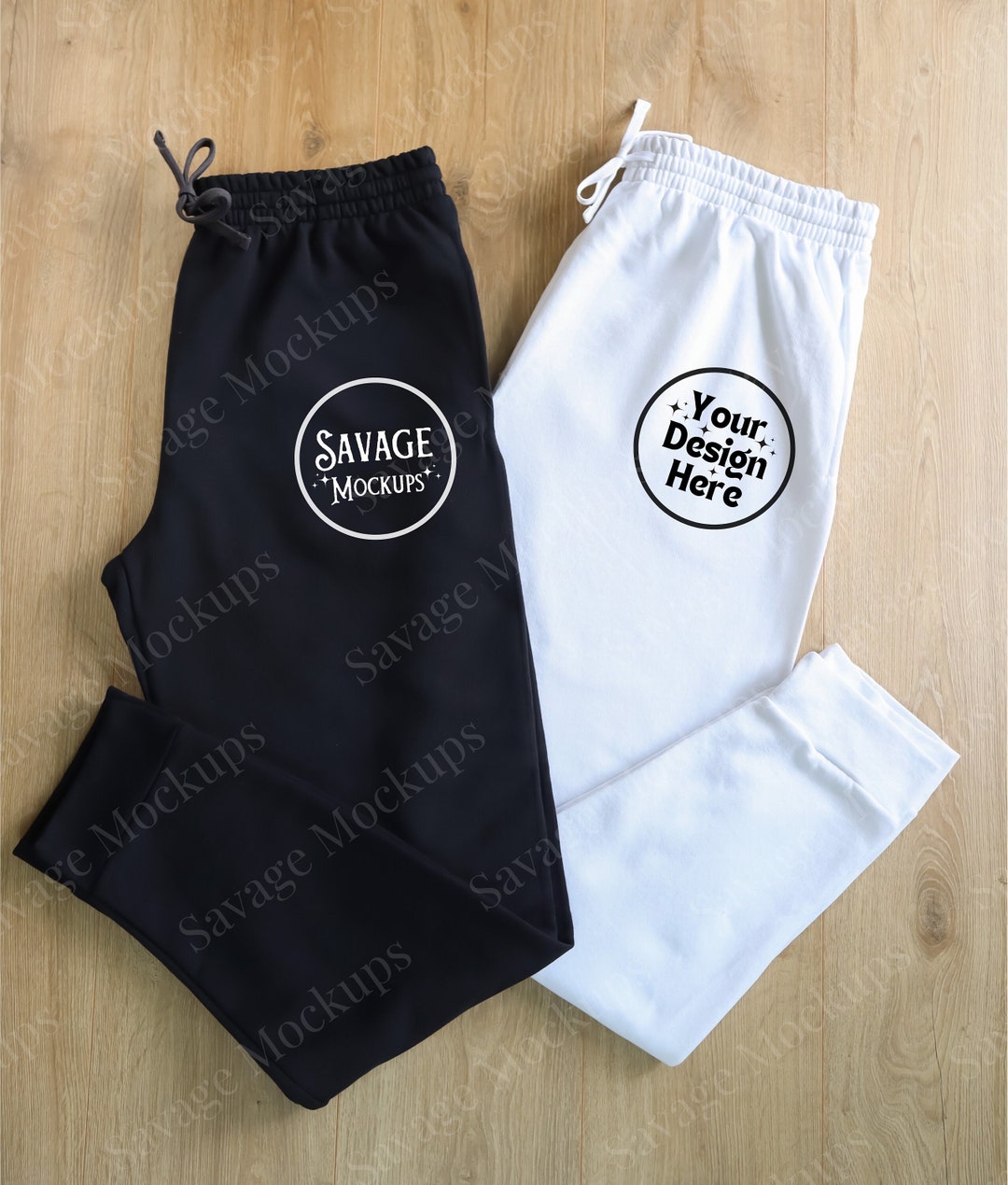 Black and White Sweatpants Mockup Jogger Pants Mockup Unisex Joggers