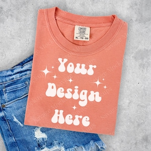 Terracotta Comfort Colors Mockup | Terracotta 1717 Mockup | Folded Shirt Mockup | Flat Lay Mockup | Terracotta Shirt Mockup