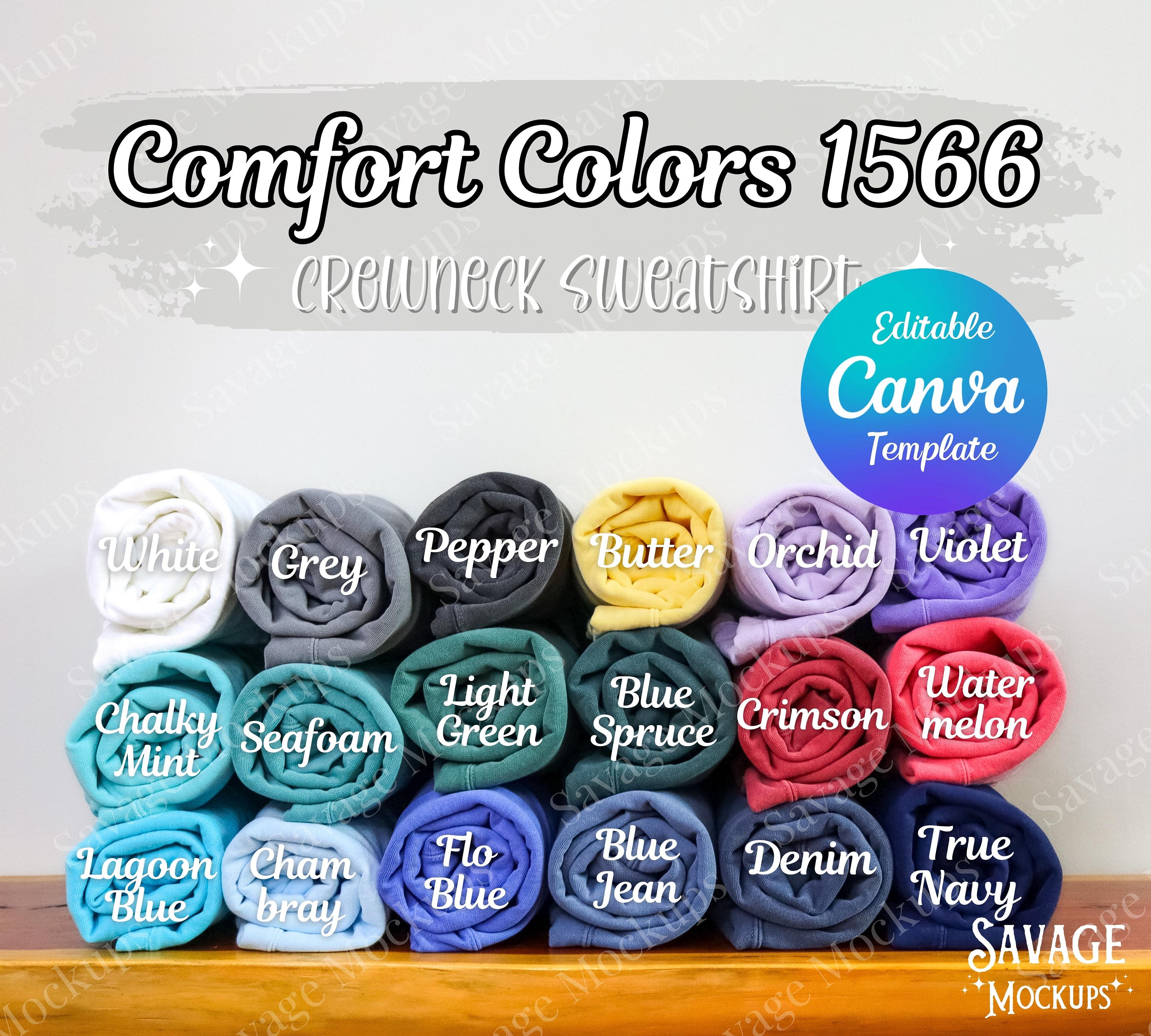 Comfort Colors 6014 Color Chart Digital File Garment-dyed