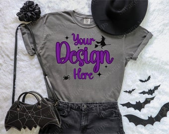 Maquete de Halloween Comfort Colors PEPPER | Maquete de Comfort Colors | Maquete de camisa de Halloween | Maquete de camisa Pepper | Maquete de Halloween