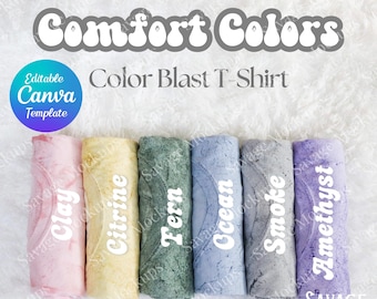 Color Blast 1745 Color Chart | ColorBlast Mockup | Comfort Colors Mockup | Color Chart Mockup | Editable Canva Template
