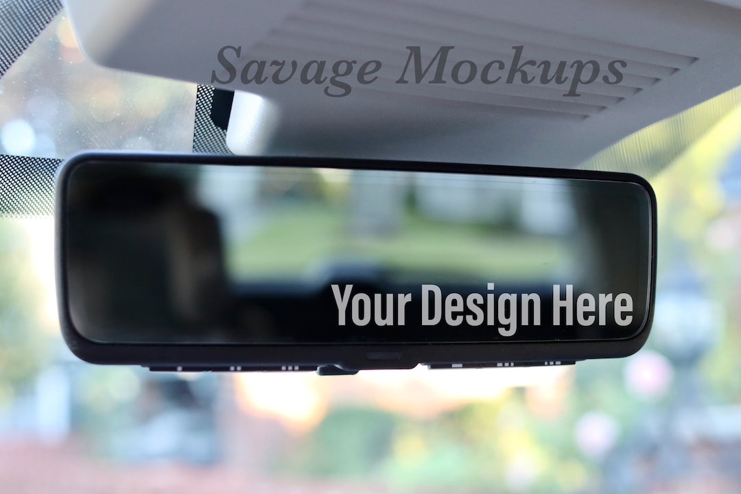 Car Rearview Mirror Mockup | Car Sticker Mockup for Mirror | Car Mockup ...