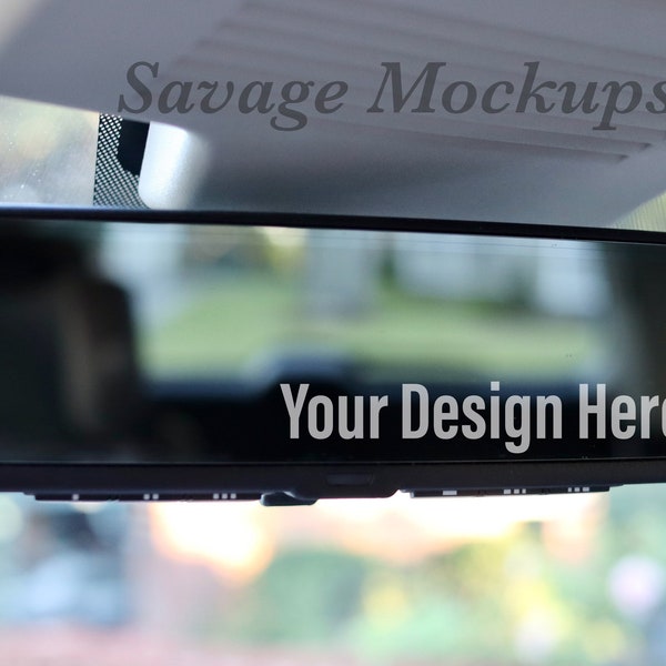 Car Rearview Mirror Mockup | Car Sticker Mockup for Mirror | Car Mockup