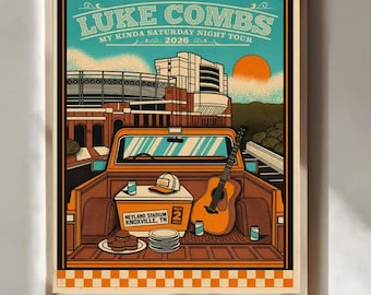 Luke Combs May 02 2026 Neyland Stadium In Knoxville TN Poster Live Music Stadium Poster Knoxville TN May 2026 Concert Night Wall Art Print