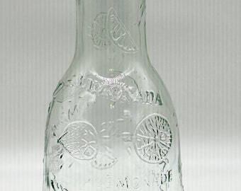 Clear Embossed Lemonade Limonada Carafe Pitcher Bottle