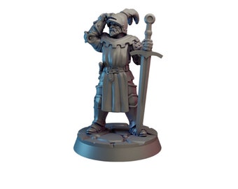 Ritter Miniature DnD Dungeons and Dragons 28 mm/32 mm Mensch Kämpfer Stadt Garde Miniature TTRPG Wargame Fantasy Miniature NPC