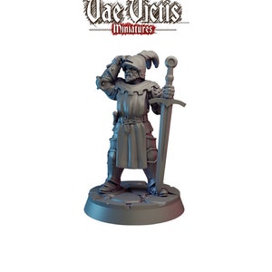 Knight Miniature DnD Dungeons and Dragons 28mm/32mm Human Fighter Town Guard Miniature TTRPG Wargame Fantasy Miniature NPC