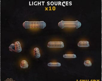 10pc Light Sources GREY resin only for Dungeons and Dragons 28mm/32mm Basing Bits DnD Terrain Scenery Scatter D&D TTRPG Mini Basing - ZbW