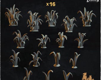 16pc High Grass - (Basing Bits 2.0)  28mm/32mm Fantasy Wargame Basing Botanical Flowerbed Scatter Natural Woodland Forest Scenery Elements