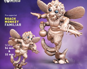 Roach Monkey Dungeons and Dragons  28mm 32mm D&D Wargame Miniatures for Dioramas TTRPG Fantasy - Nm