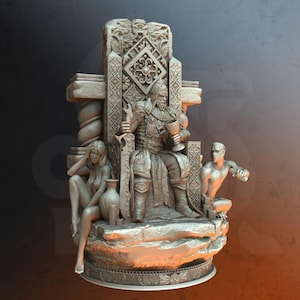 Royalty Throne Miniature Warriors Dungeons and Dragons Mini RPG Tabletop Miniature DnD Painting Pathfinder 5e DnD Sultan Hakim - DmS