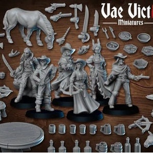 Western Classis Heroes, Cowboy Miniatures, Scatter Terrain 28mm 32mm, DnD, Dungeons and Dragons, Tabletop RPG, Scatter terrain Vae Victis