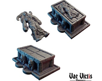 3pc kerkhof verspreid DnD kerkers en draken 28 mm/32 mm spookhuisminiaturen grafsteen en lijk TTRPG fantasie Wargame-terrein