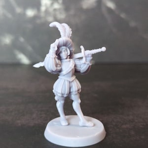 Landsknecht girl DnD Mercenary Miniature 28mm 32mm Dungeons and Dragon TTRPG Miniature Female Figurine by Vae Victis
