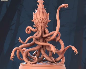 Kaylakid Tentacle Monster Miniature, 28mm/32mm Eldritch Creature, Resin