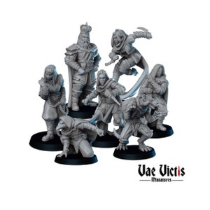 Thieves Guild Squad set of 7 DnD Miniature Thief Army for Tabletop games, DnD, Dungeons and Dragons, 28mm 32mm by Vae Victis Miniatures