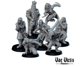 Conjunto de Thieves Guild Squad de 7 DnD Miniature Thief Army para juegos de mesa, DnD, mazmorras y dragones, 28 mm 32 mm de Vae Victis Miniatures