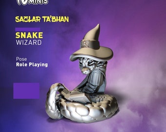 Mago del popolo dei serpenti DnD Dungeons and Dragons 28 mm/32 mm TTRPG Miniature fantasy Mago Mago Serpente Miniatura Cittadini PNG Fantasy Serpente Mini