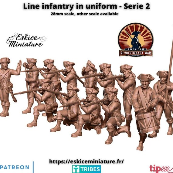13pc Infanterie in Uniform Firing Revolutionary War – 15mm 20mm 28mm 32mm 1 35 Scale – Historical Miniature Figure – Eskice Miniature