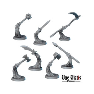 Spiritual Weapons DnD Dungeons and Dragons 28mm/32mm Scythe Miniature Scimitar Sword Axe Lance Miniatures TTRPG Fantasy Tabletop RPG 2e