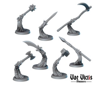 Spiritual Weapons DnD Dungeons and Dragons 28mm/32mm Scythe Miniature Scimitar Sword Axe Lance Miniatures TTRPG Fantasy Tabletop RPG 2e
