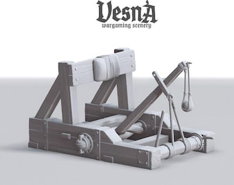 Onager Catapult Siege Engine | 28mm 32mm Unpainted Resin Miniature | Vesna Sculpts