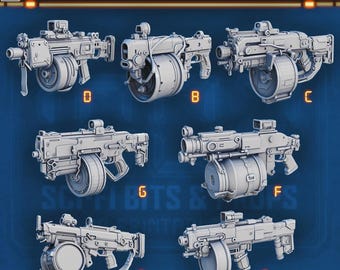 Sci-fi Grenade Launchers for Dungeons and Dragons 28mm/32mm Basing Bits DnD Scatter Terrain Scenery  D&D TTRPG Mini Basing Material - STL