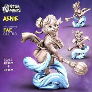 Fae Cleric GRAY resin DnD Dungeons and Dragons 28mm/32mm Miniature NPC Townsfolk Spellcaster Miniature NPC Female Figurine Fae