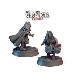 Roodkapje DnD-miniatuur voor Dungeons and Dragons tafelblad RPG Fantasy Games 28 mm/32 mm Pathfinder stedelingen vrouwelijke miniatuur dorpeling