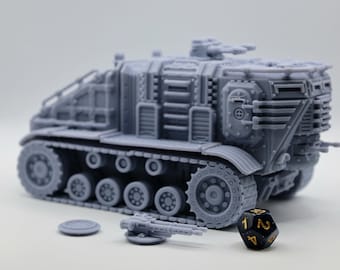 3D Printed Heavy Crawler Miniature Ideal for Wargaming, Gaslands, DnD, 28mm 32mm Wargaming Vehicle by Tesseract Tomb