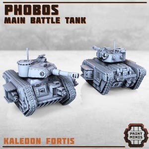 Phobos Main Battle Tank Tank Miniature Scifi Miniatures Wargaming Vehicles 28mm and 32mm Heroic Scale Sci-Fi Wargaming Tank Model