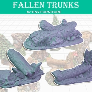3pc Fallen Tree Miniatures DnD Dungeons and Dragons Scatter Terrain Wargame Miniature Scenery Forest Scatter Logs Forest Shrub Miniatures