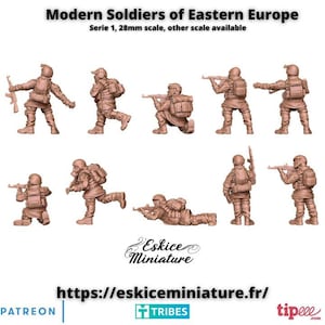 10pc Modern Soldiers Eastern Europe Serie 1 – 15mm 20mm 28mm 32mm 1 35 Scale – Contemporary Infantry – Eskice Miniature