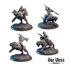 Orks rijden op een panter Dungeons and Dragons-miniaturen 28 mm/32 mm enkele OF set DnD-monsters TTRPG Fantasy Wargame-miniaturen