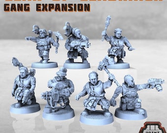 8pc Mineral Gang SET 1 Scifi Resin Miniatures 28mm heroic Tabletop Wargame Miniatures