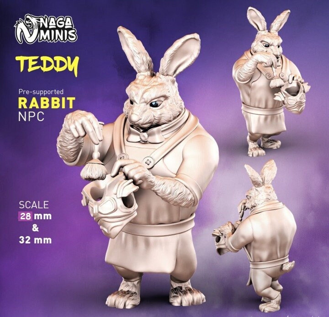 Hulking Rabbit Folk Shop Assistant Dnd Dungeons and Dragons 28mm/32mm ...