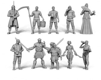 Miniature di cameriera da taverna / PNG femminili o bariste da