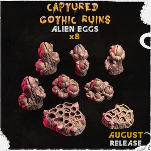 Pc8 Alien Eier Gefangen Gothische Ruinen 28 mm/32 mm Scale Scatter Terrain Basing Materials 40K Dungeons and Dragons Sci-fi MiniaturesZbW